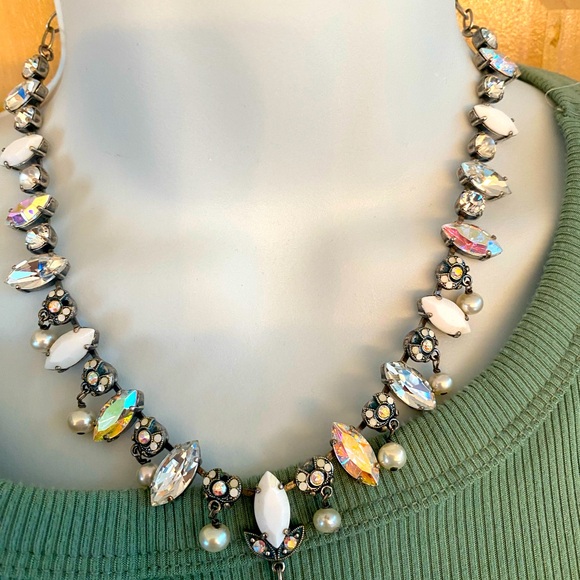 Mariana Silver and Ivory Gemstone Exquisite. Necklace and Bracelet with Pearls. - Picture 3 of 4